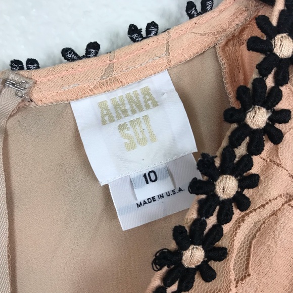 Anna Sui Floral Lace Dress Appliqué - Picture 6 of 7